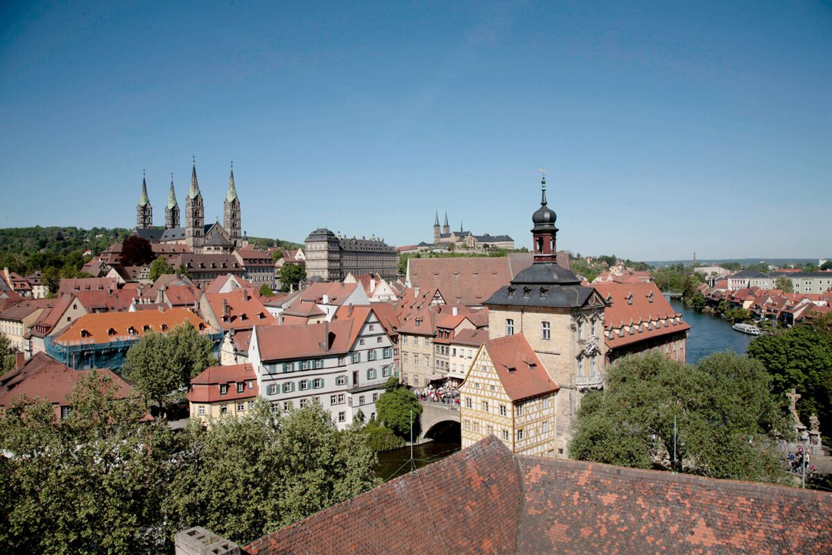 Blick auf Bambergs Bergstadt - Teil des UNESCO-Weltkulturerbes